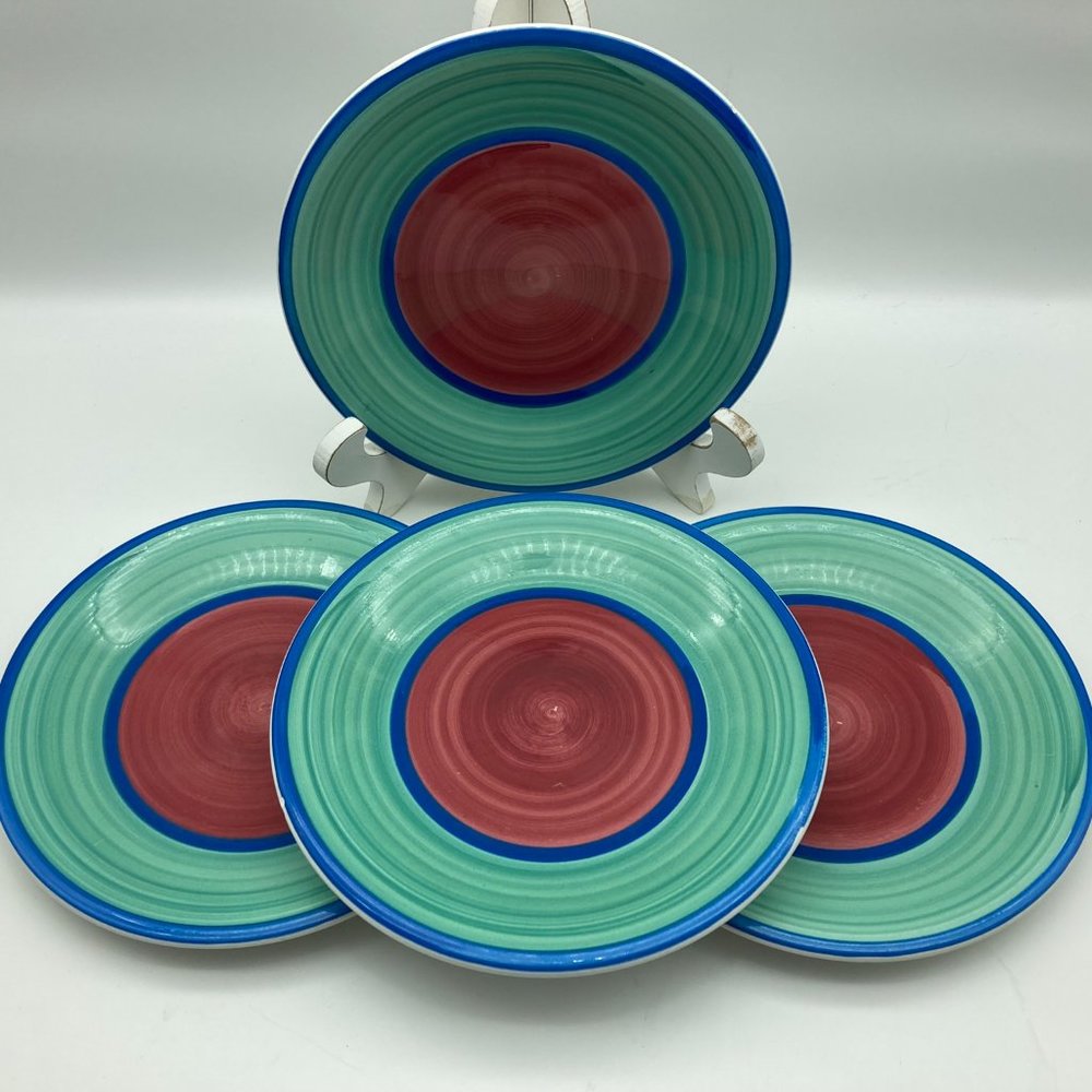 Set of 4 Ceramica San Marciano 7 3/4" D Handpainted Made in Italy Plates